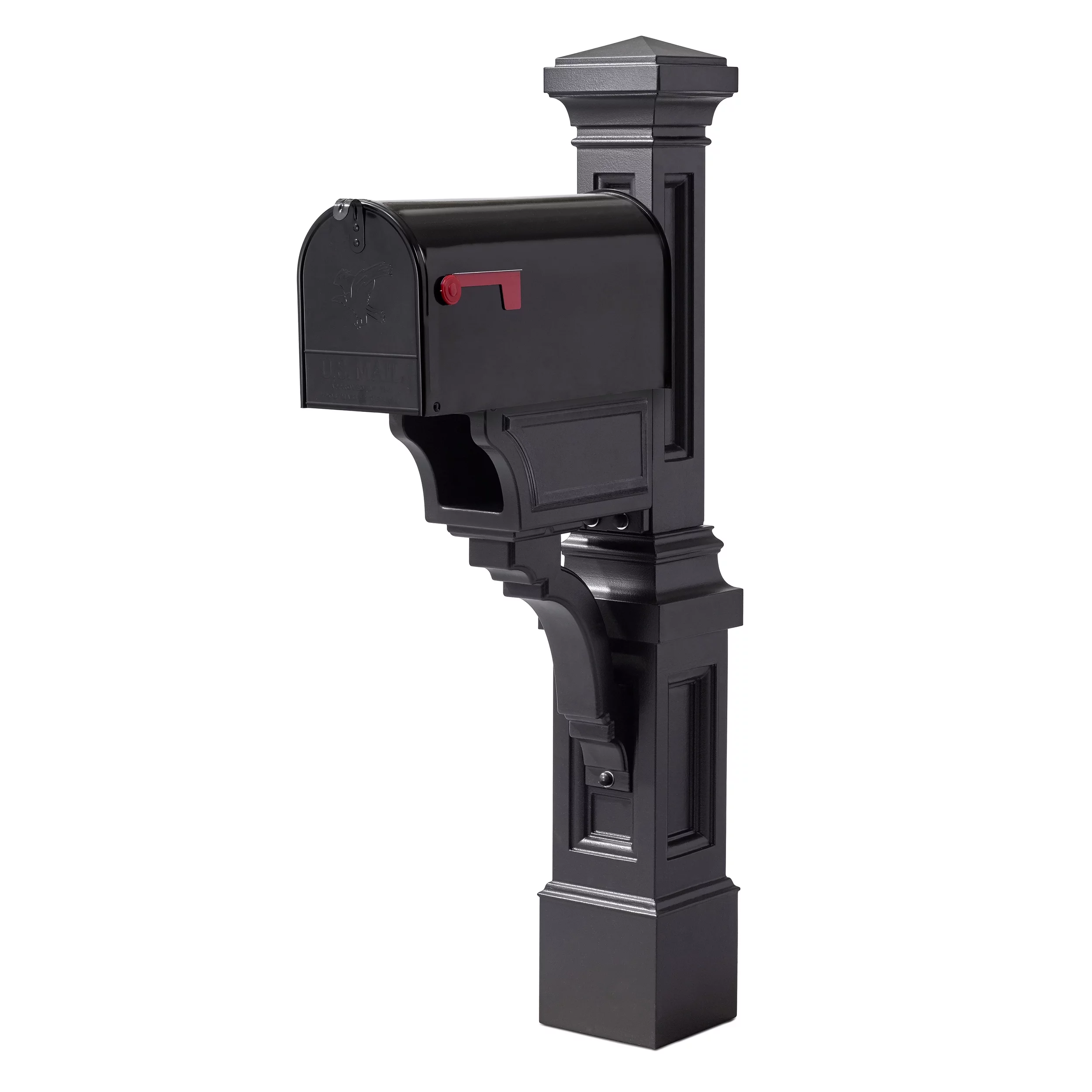 Step2 Atherton 59" Onyx Black Plastic Mailbox Post Kit