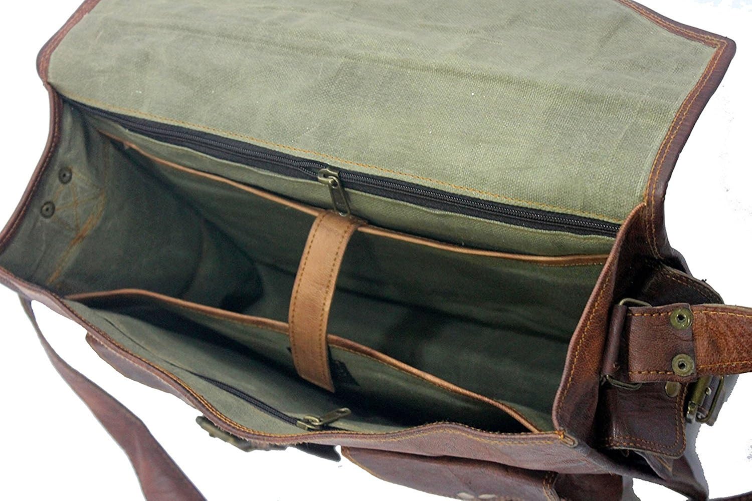Handmade World Genuine Messenger Bag Leather Laptop Bags Computer Satchel Briefcase (18 Inch)
