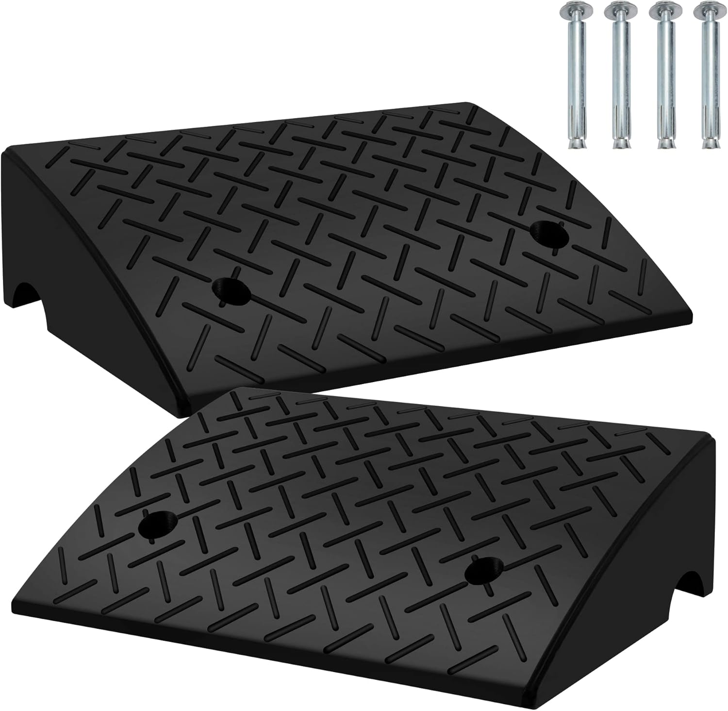 Haddockway 2PCS Rubber Car Curb Ramps