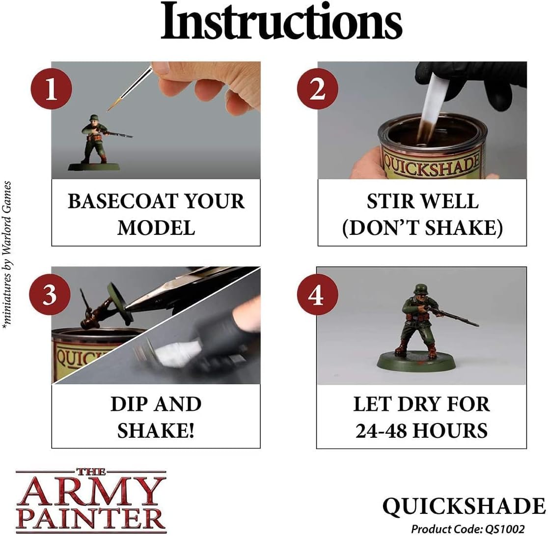 The Army Painter 3pcs Quickshade Varnish Set for Miniature Painting- Strong Tone Model Paint Quickshade- Top Coat Finish Acrylic Varnish for Acrylic