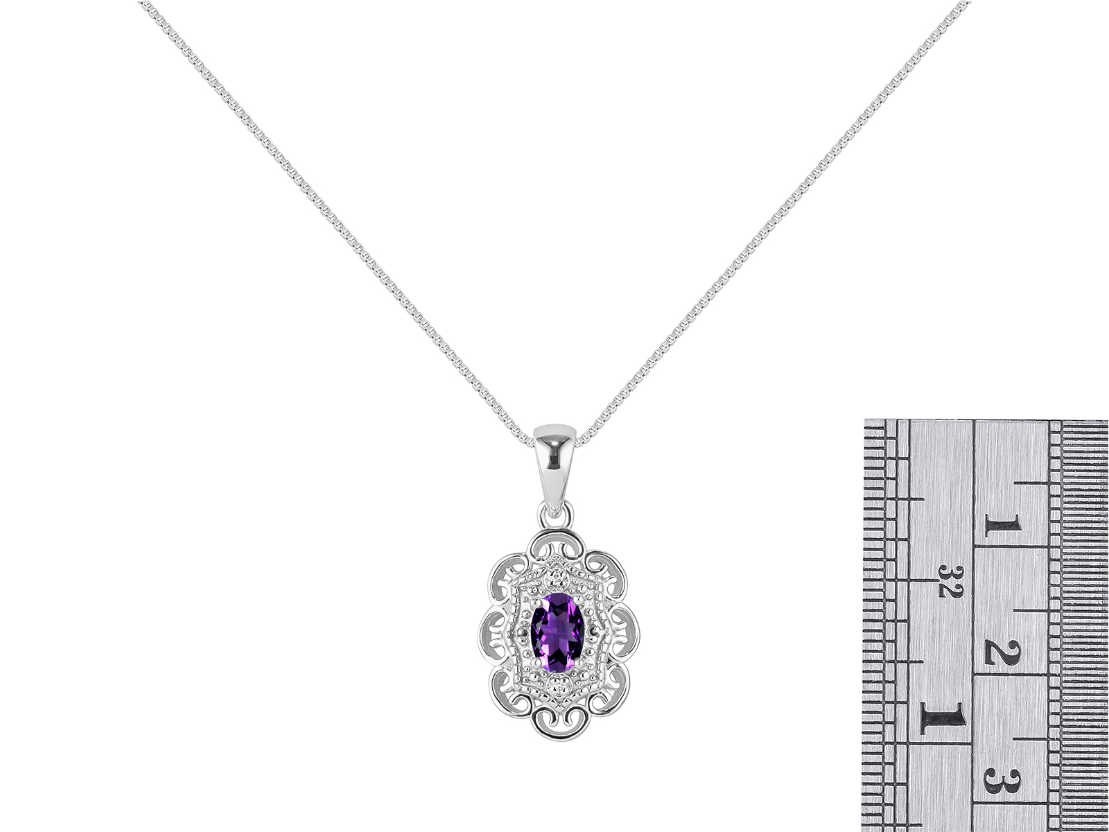 RYLOS Necklaces for Women Silver 925 Flower Necklace Gemstone & Genuine Diamonds Pendant 18" Chain 6X4MM  Birthstone  Womens Jewelry Silver Necklace