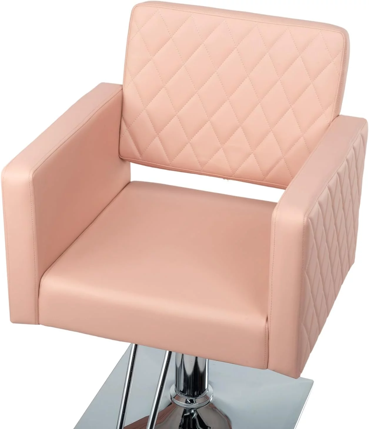 OmySalon Salon Styling Chair for Hair Stylist Wide Seat, Hydraulic Barber Chair with Stainless Steel Footrest, Camel Hair Salon Chair Heavy Duty