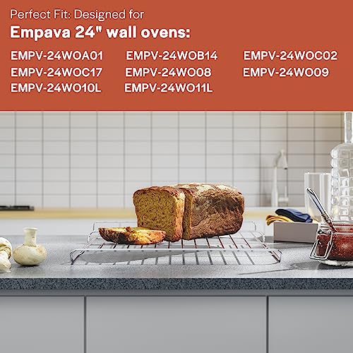 Empava 24 inch Electric Single Wall Oven with 6 Cooking Funcitons, Built-in Convection System with Mechanical Knob Control, Stainless Steel