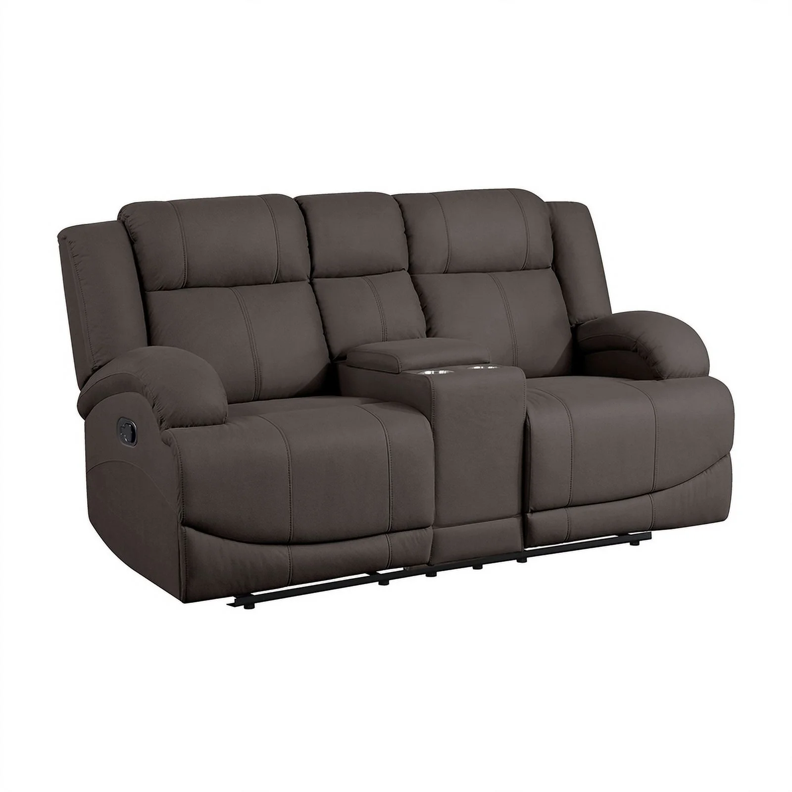 Lexicon Camryn Microfiber 2-Piece Manual Reclining Sofa Set in Chocolate