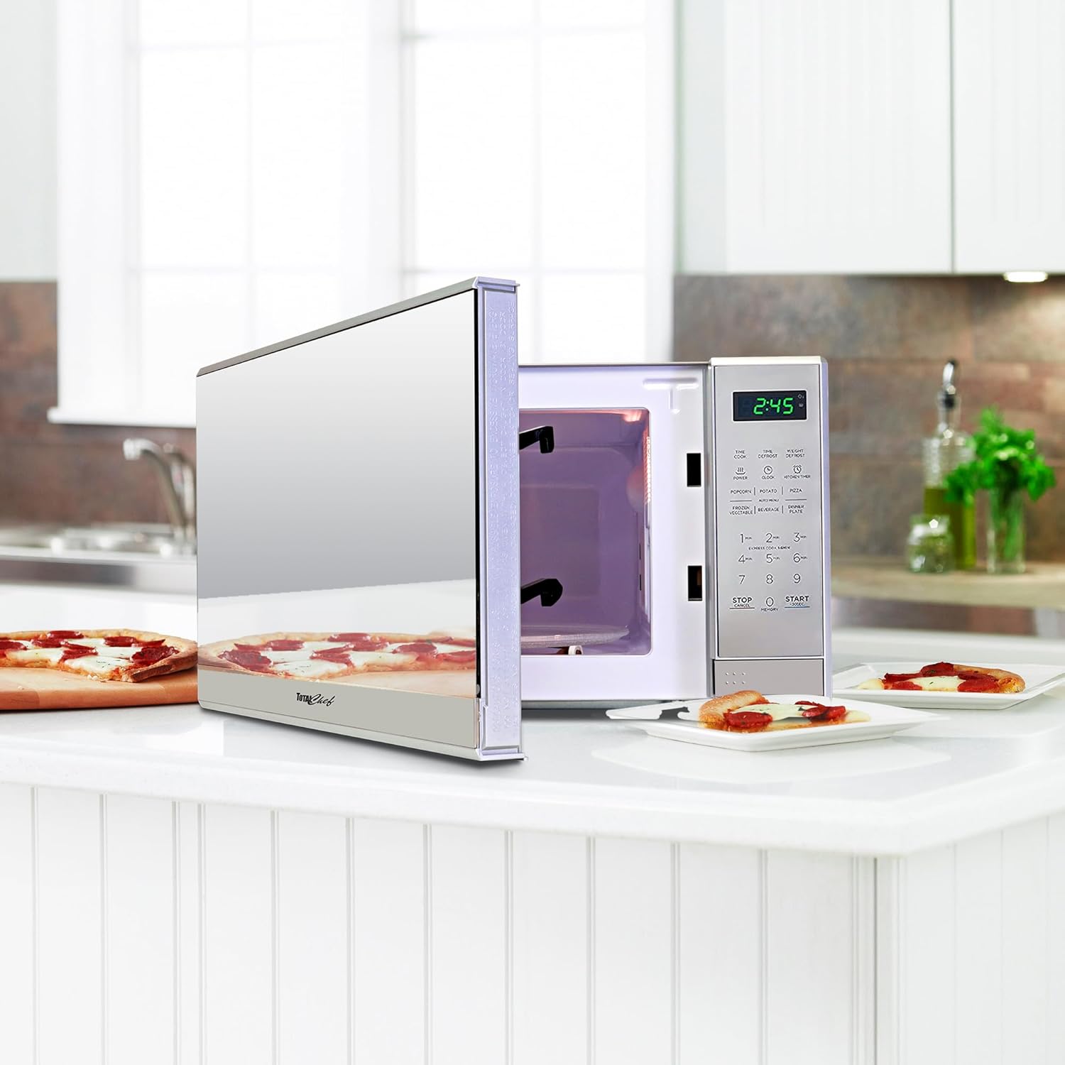 Total Chef Natural Convection Microwave Oven - Ideal Countertop Pizza Oven, Designed for Small Spaces, Perfect for Toasting, Baking, and Air Frying