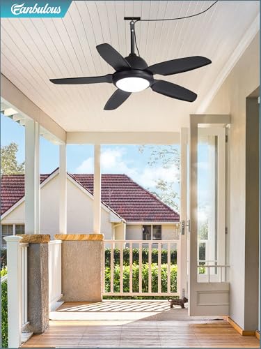 42 Inch Waterproof Outdoor Ceiling Fan with Lights and Remote,IP65 Hanging Gazebo Fan with 3CCT 6-Speed DC Motor