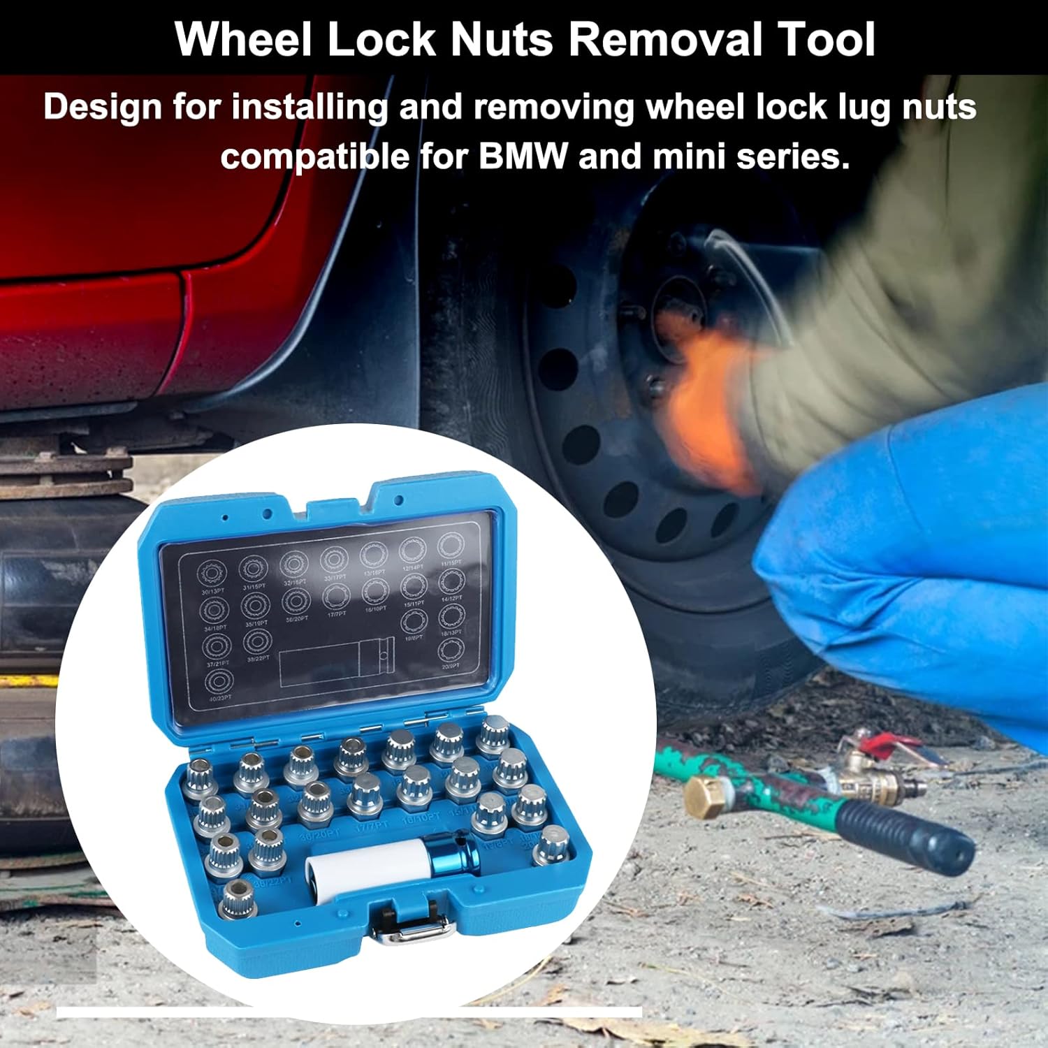 Automotive Wheel Lock Removal Kit Locking Lug Nuts Compatible for BMW Torx Bit Set