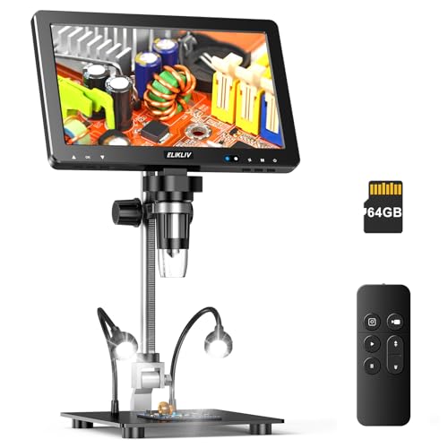 Elikliv EDM9 Max Digital Microscope: 20MP 10.1" 1500X HD IPS HDMI Coin Microscope Magnifier for Error Coins with Screen & Light