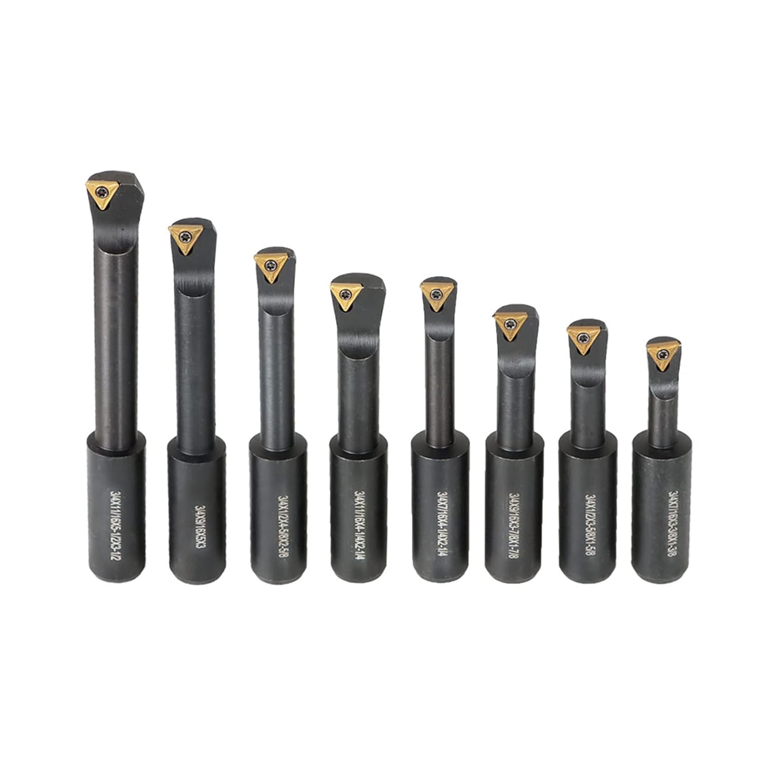 findmall 4Pcs 1/2 Shank Boring Bars Set,90 Degree with Indexable Carbide Inserts TCMT21.51(TCMT110204),1-1/4 to 2-1/2Boring Depth,7/16 to 1/2Min Bore