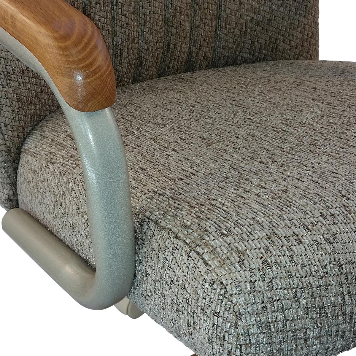 Caster Chair Company Britney Swivel Tilt Caster Arm Chair in Wheat Tweed Fabric