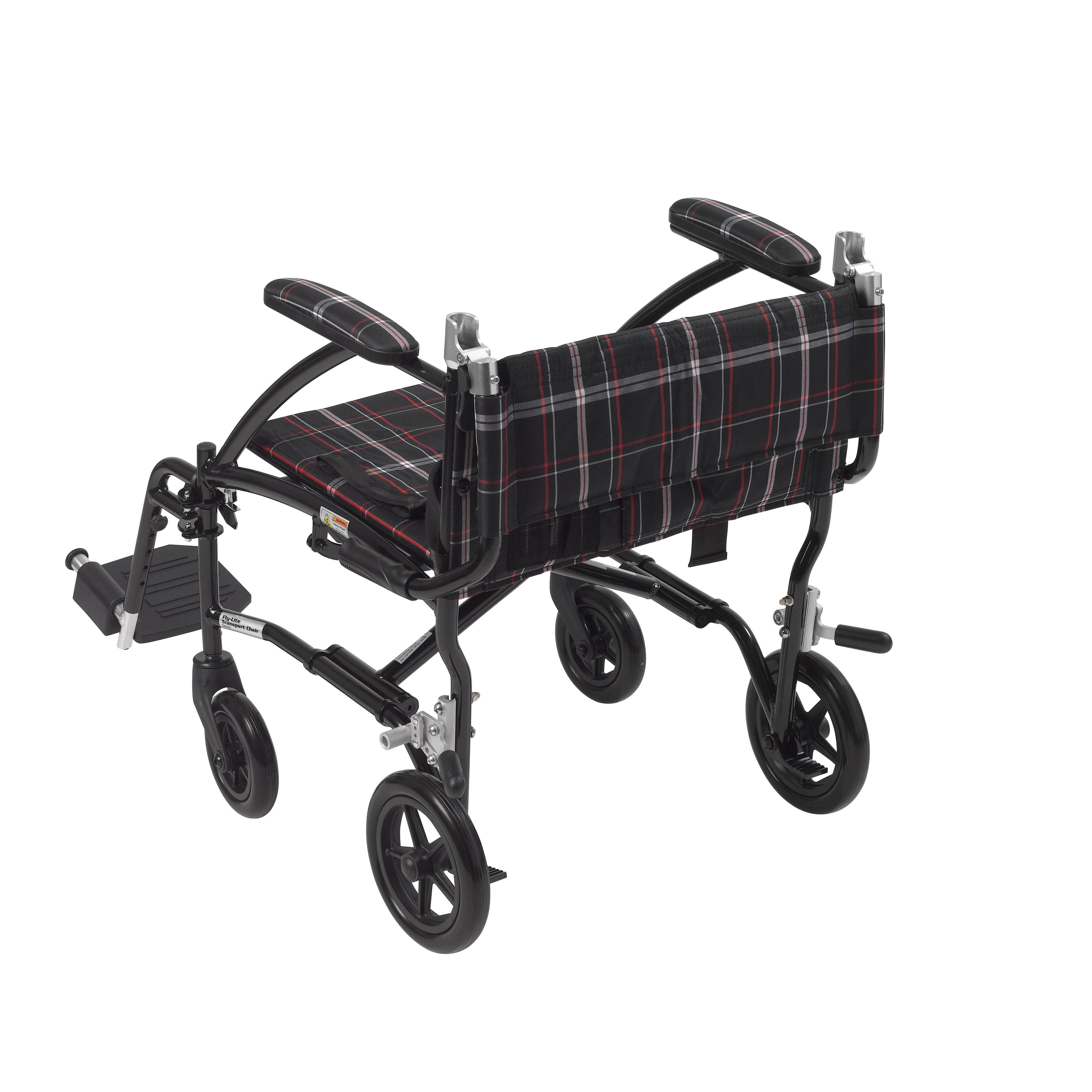 Drive Medical Fly Lite Ultra Lightweight Transport Wheelchair (Black)