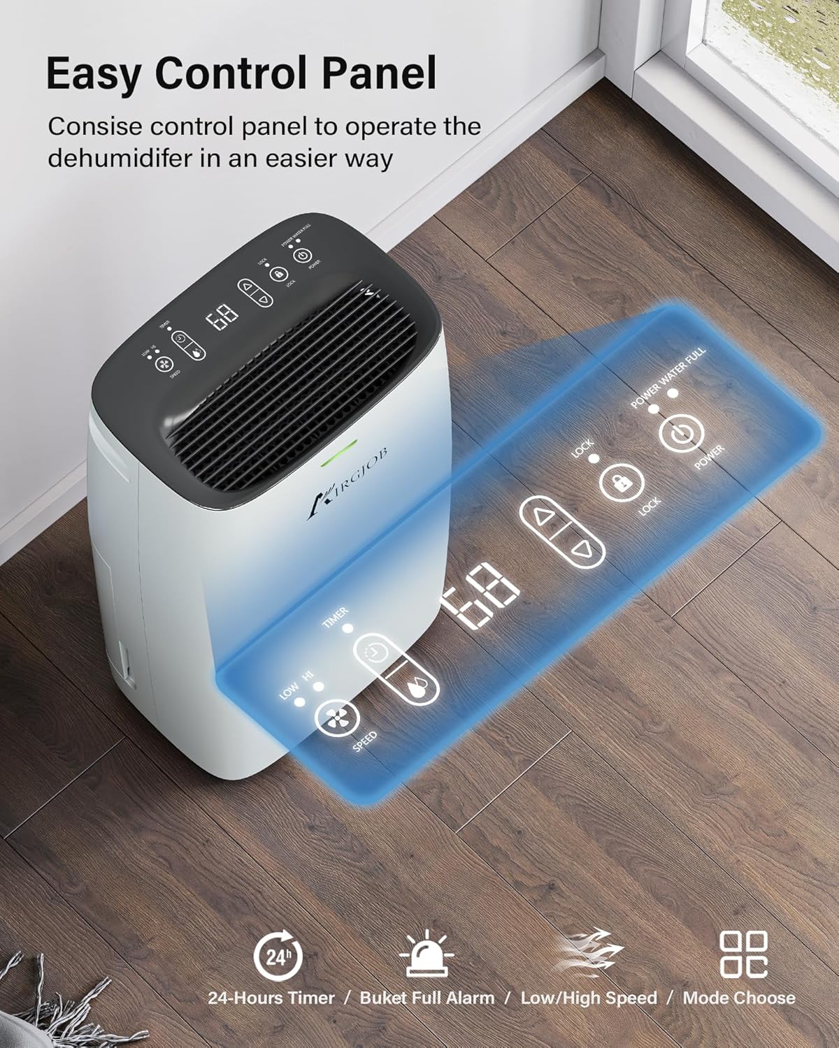 32-Pint Dehumidifier for Basement and Large Room - 2000 Sq. Ft, Quiet Dehumidifier for Large Capacity Room Home Bathroom Basements