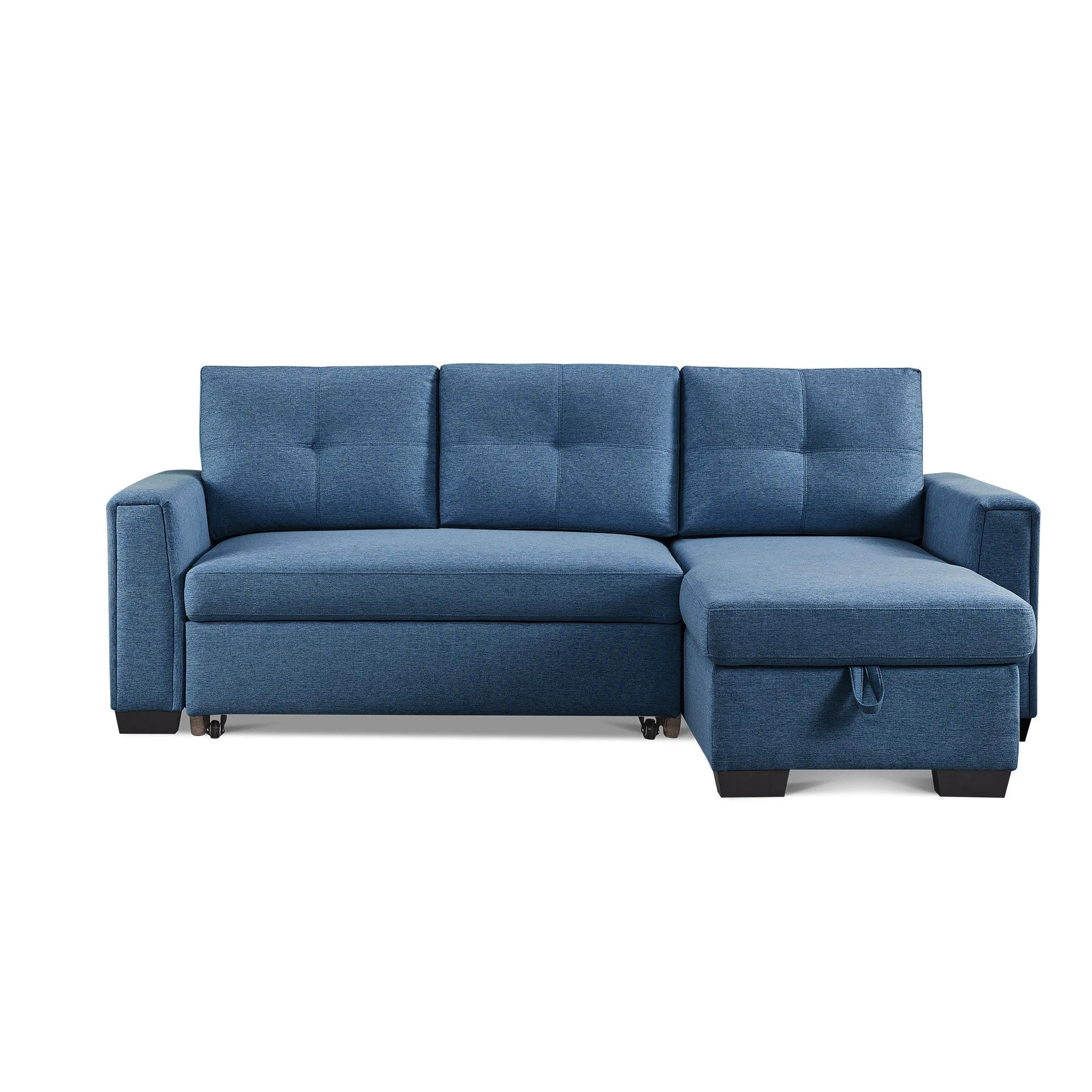 Panora  L-Shape Pull-Out Sleeper Sectional Sofa  - Blue