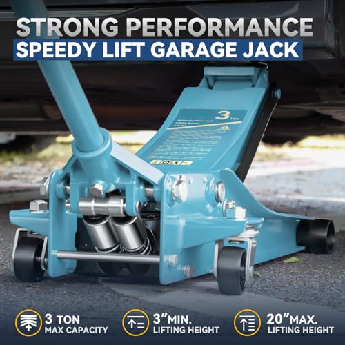 Auto Dynasty 4 Ton Low Profile Floor Jack, Heavy Duty Steel Hydraulic Car Jack with Dual Pistons Quick Lift Pump, Hydraulic Racing Floor Jack