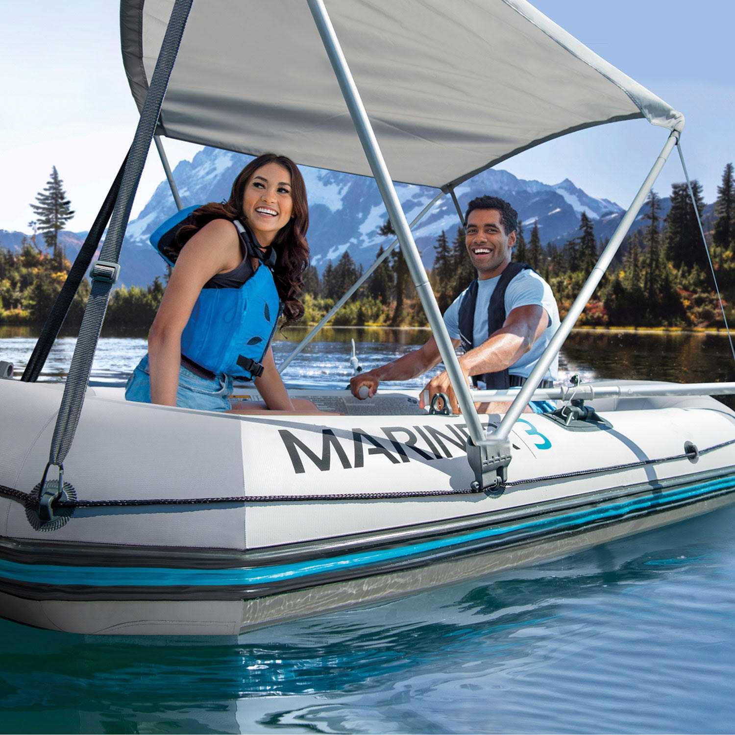 Intex Mariner 3 Person Boat Set with Canopy - Sports Supplies Online Store