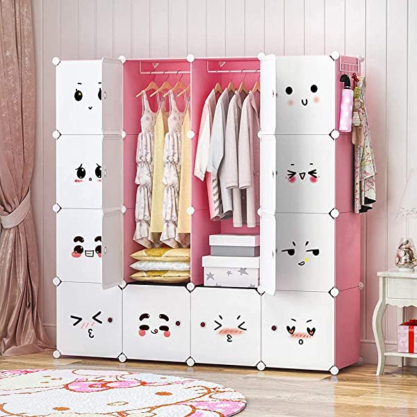 YOZO Cube Storage Organzier Portable Closet Wardrobe Bedroom Dresser (71x14x71 inches) Portable Closet Cube Shelf Armoire Pantry Cabinet, 25 Cubes