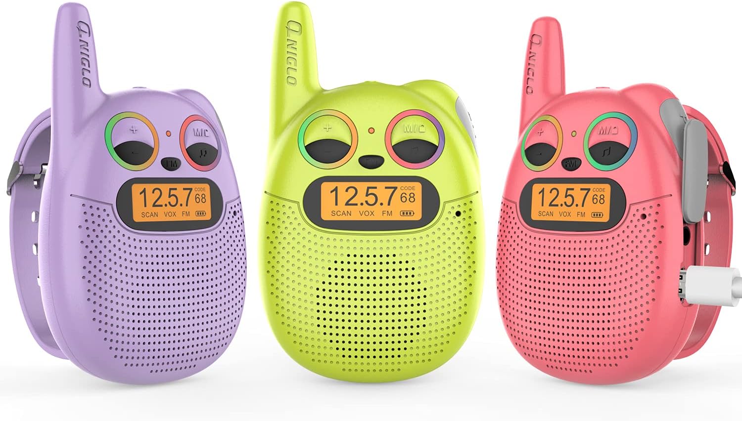 QNIGLO Rechargeable Kids Walkie Talkies, 22 Channel FRS Long Range Walkie Talkies for Kids Toys Gift, Adults Outdoor Camping, Hiking, Cruising