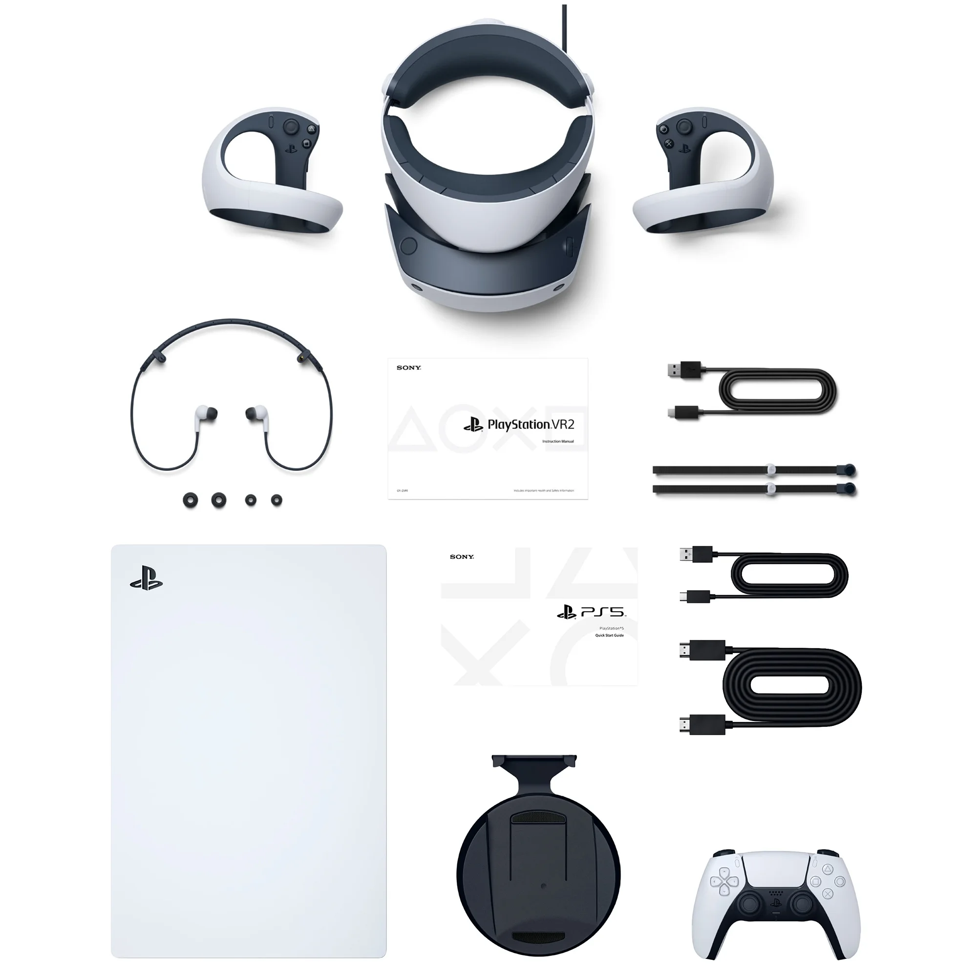 PlayStation 5 & PSVR2 Deluxe Combo, VR2 Headset, Sense Controllers, PS5 Disc Console, DualSense, 4K HDR Advanced Graphical Rendering, Eye Tracking