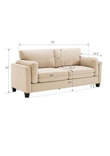 Double Arm Living Room 2-Piece Furniture Sets, Comfy Deep Seat Loveseat & 3 Seater Sofa Couch