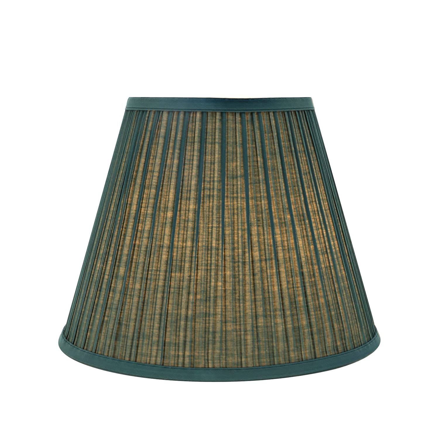 Aspen Creative 33053 Transitional Pleated Empire Shaped Spider Construction Lamp Shade in Green, 13 inch Wide (7 inch x 13 inch