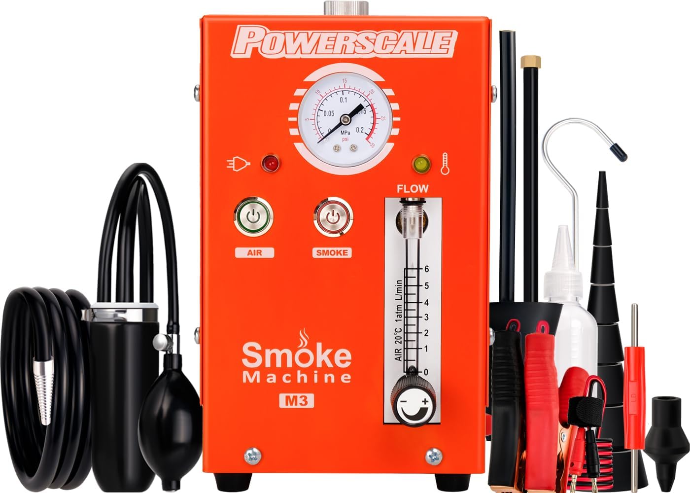 M3 Automotive Smoke Machine Built-in Air Pump, 19-23 PSI Leak Detection, 2024 Professional Tools, EVAP System, Fuel Leakage