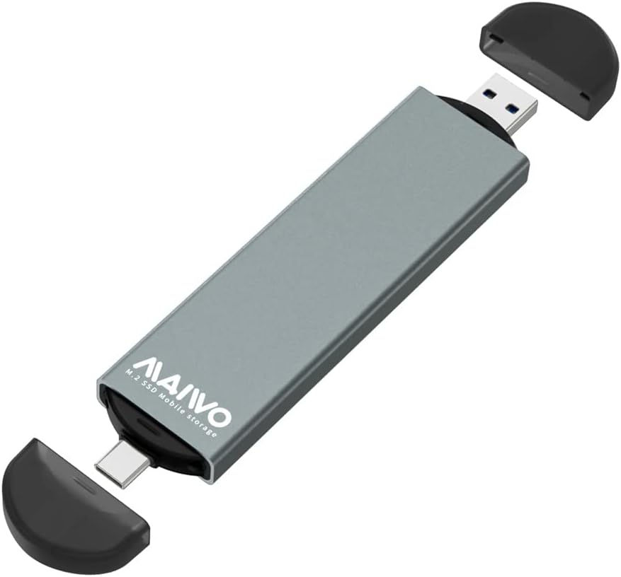 MAIWO M.2 NVME/SATA SSD Enclosure Adapter Reader,USB 3.0&Type-C ,NVMe 10GBps, SATA 6GBps.Support M Key/B&M Key Solid Status Drive,Aluminum Shell