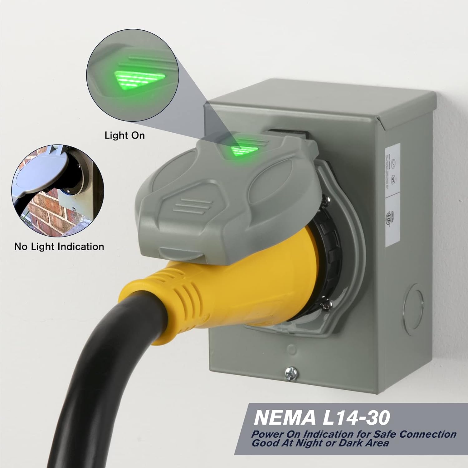 PAULINN 15FT 50 Amp RV Power Extension Cord with Cord Organizer, Heavy Duty NEMA 14-50P to SS 2-50R