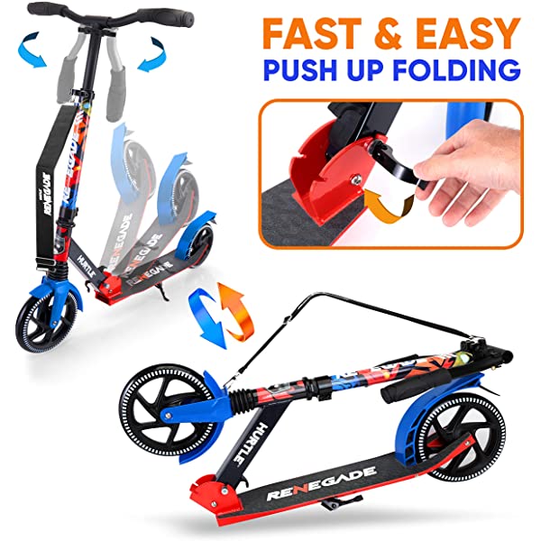 Hurtle Scooter &ndash; Scooter for Teenager &ndash; Kick Scooter &ndash; 2 Wheel Scooter with Adjustable T-Bar Handlebar &ndash