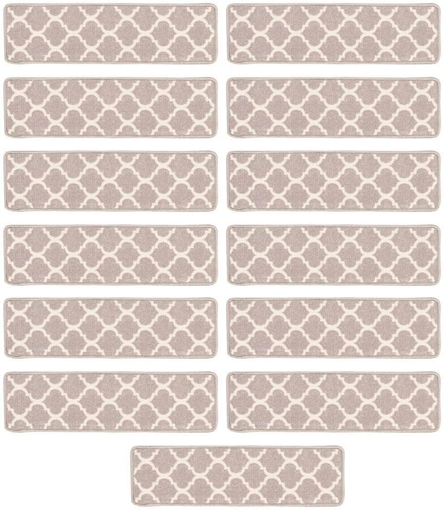 Benissimo, 13+1 Stair Treads Carpet, Landing Slip Resistant Stair Rugs, Cotton, Modern Printed Design, Soft Runner for Indoor Wooden Step
