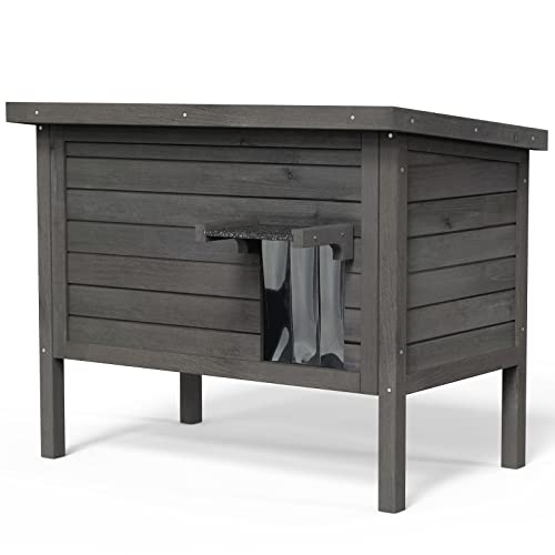 GDLF Outdoor Feral Cat House Heated Cat Shelter with 100% Insulated All-Round Foam Weatherproof for Multiple Felines 34.5"X21.5"x27.2"