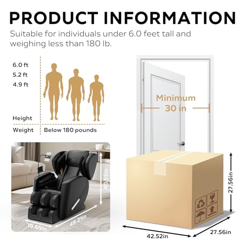 Massage Chair, 3D Massage Chair Full Body, Zero Gravity Shiatsu Massage Chair Recliner W/Heating,Foot Rollers,Bluetooth Speaker