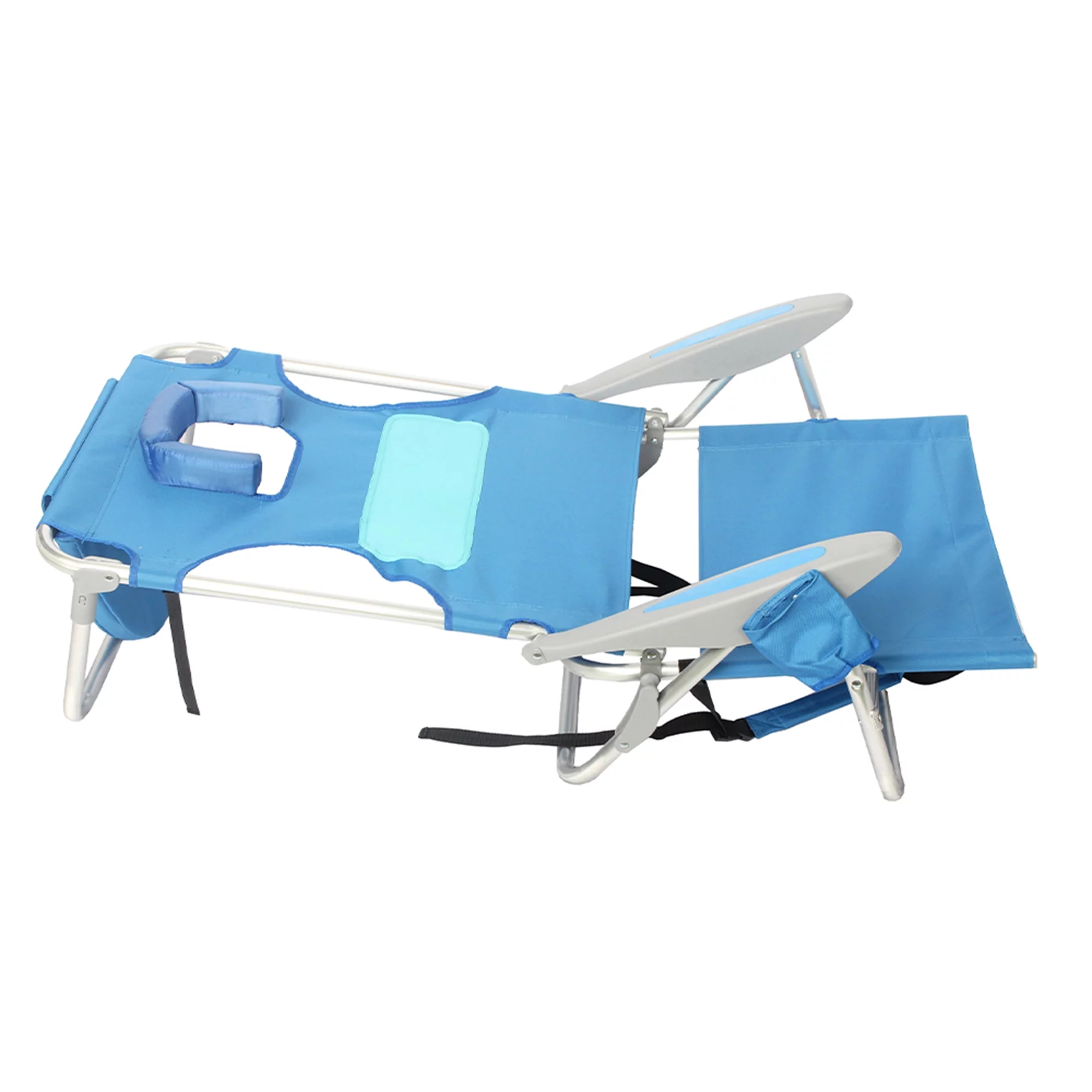 Ostrich On Your Back Chair & Ladies Comfort On Your Back Beach Chair, Blue