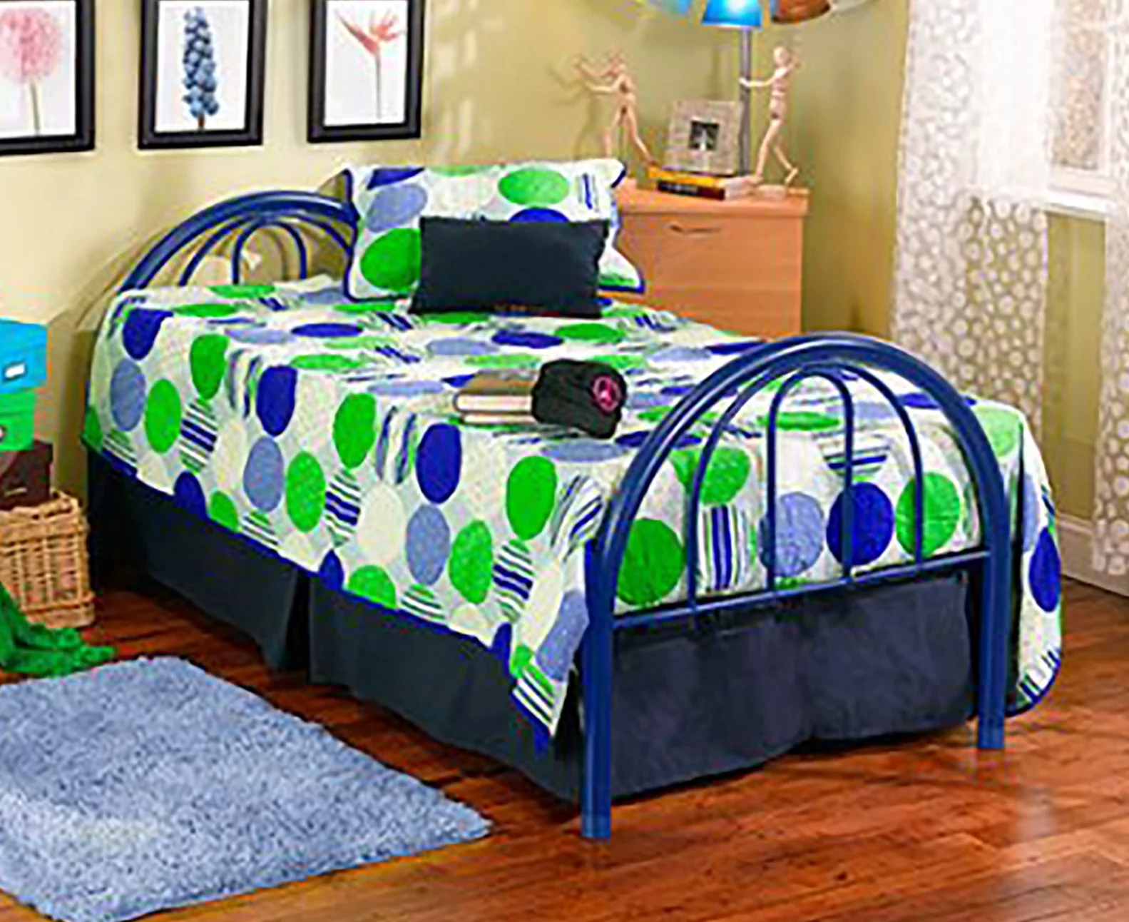 BK Furniture Brooklyn Classic Metal Bed, Twin, Pink