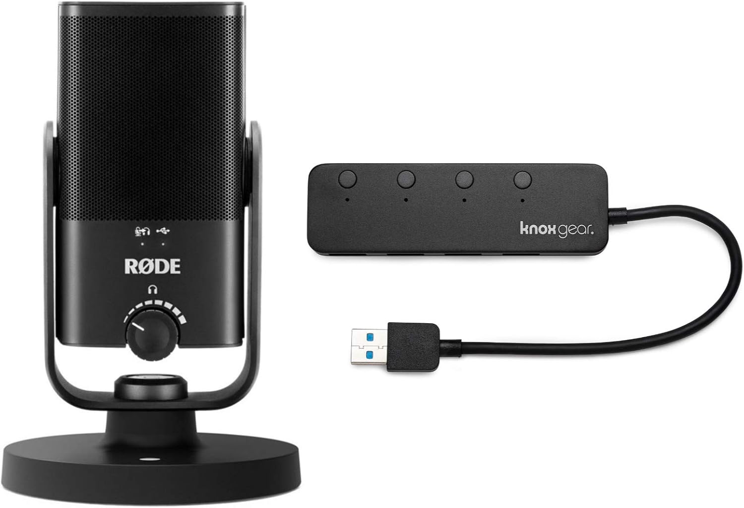 Rode NT-USB-Mini USB Microphone Bundle with Knox Gear USB 3.0 Hub (2 Items)