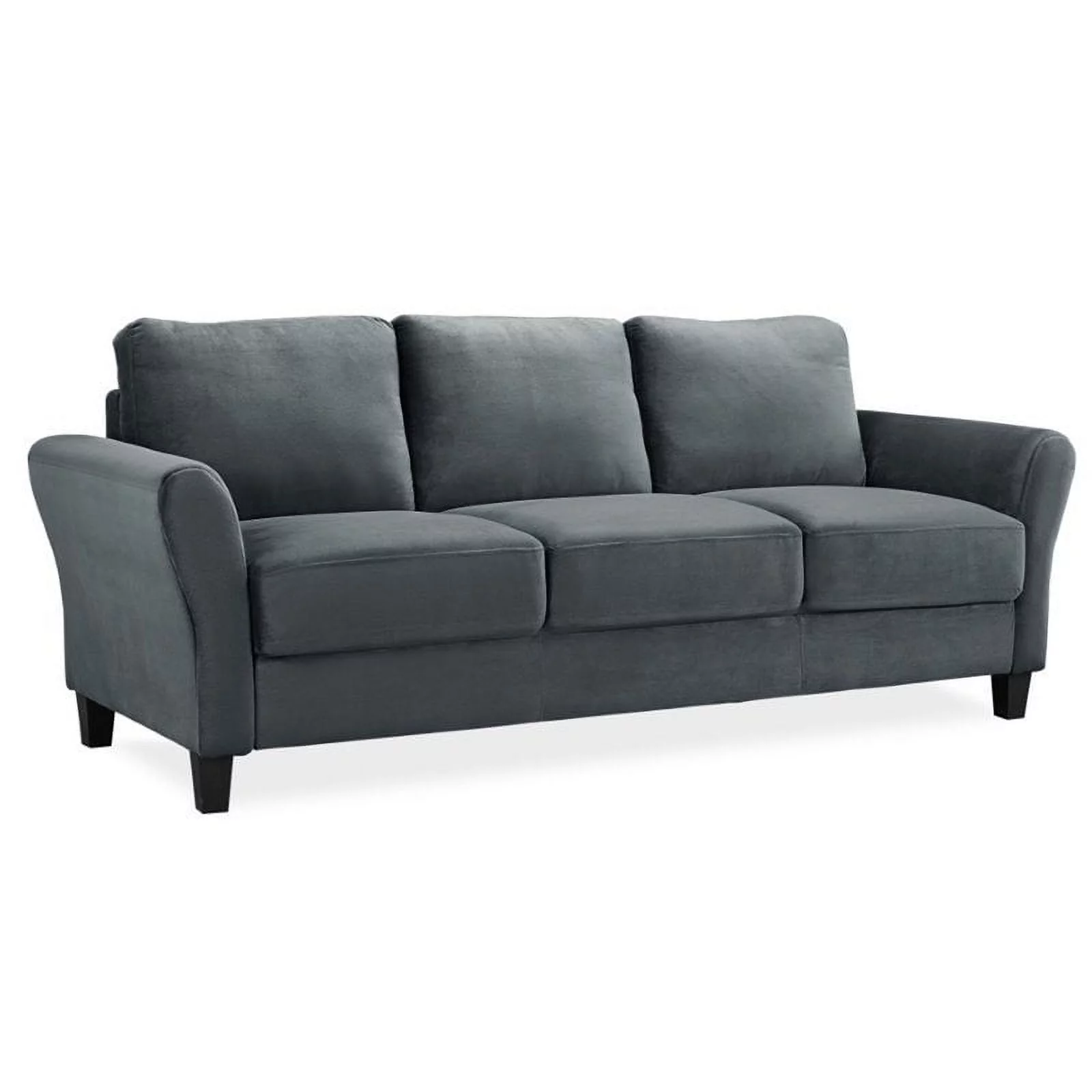 Home Square 2-Piece Set with Upholstery Loveseat and Sofa in Dark Gray