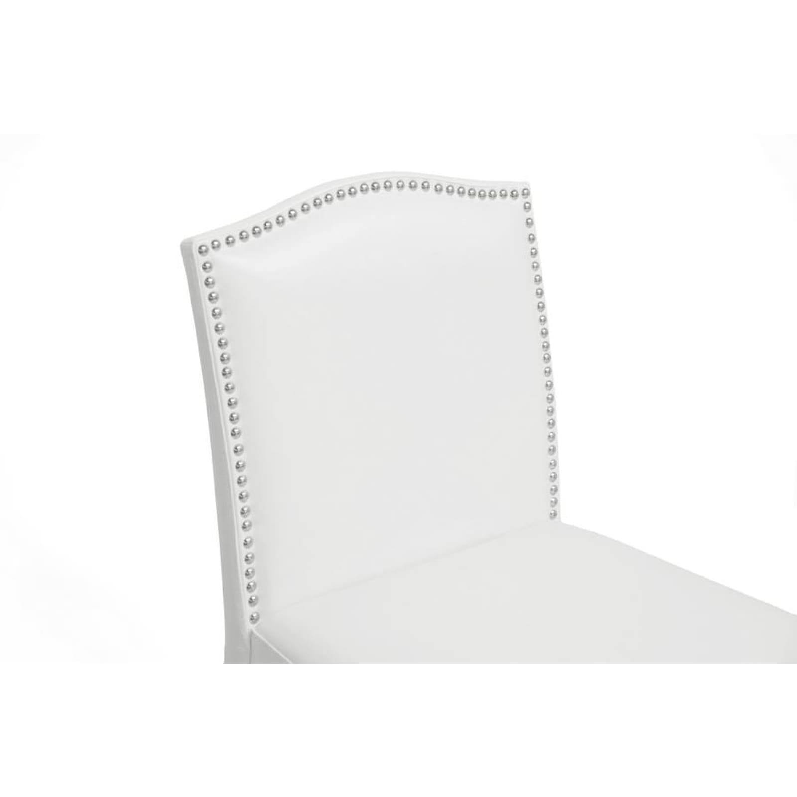 Baxton Studio Libra White Modern Bar Stool with Nail Head Trim (Set of 2)