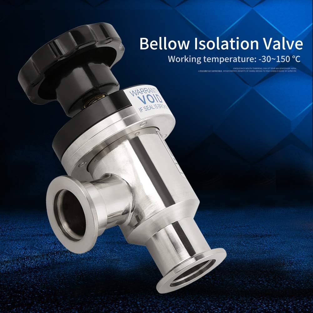 Bellow Isolation Valve, KF25 304 Stainless Steel High Vacuum Manual Right Angle Valve Fit For Semiconductor Solar Energy Metallurgy