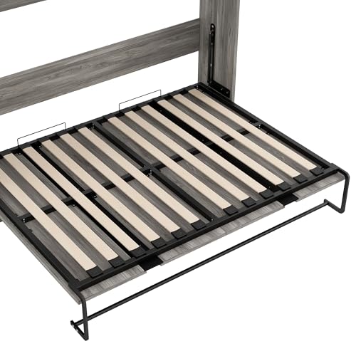 Ball & Cast Queen Size Murphy Bed Hideaway Wall Chest with Top Shelves & USB,Storage Cabinet Bed Frame w/Slat Support