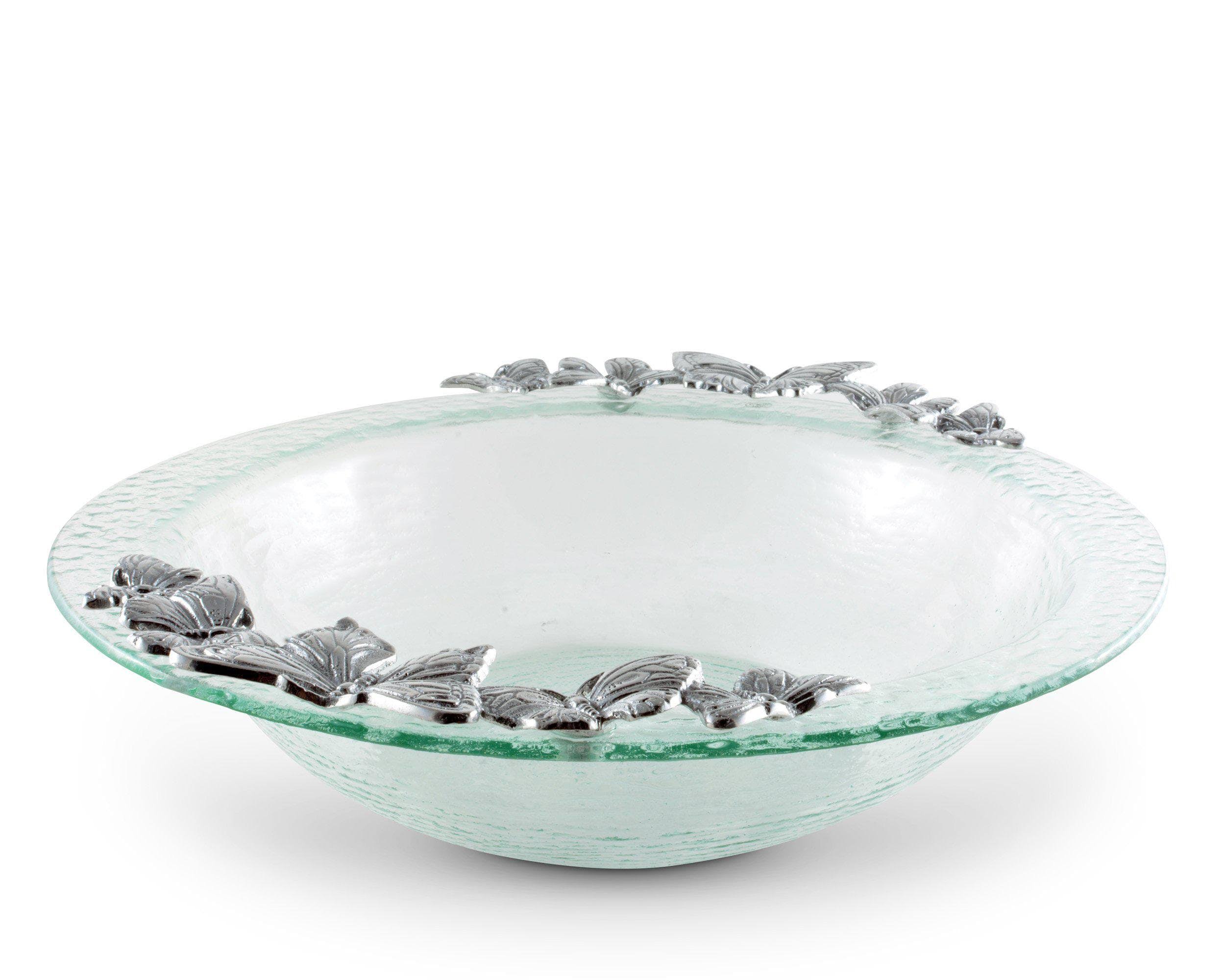 Arthur Court Designs Butterfly Glass Salad Bowl