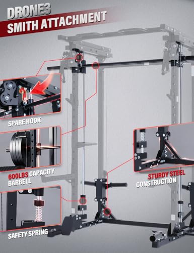 Major Fitness Drone3 Smith△ Machine – All-in-One Home Gym Squat Rack with Weight Bar