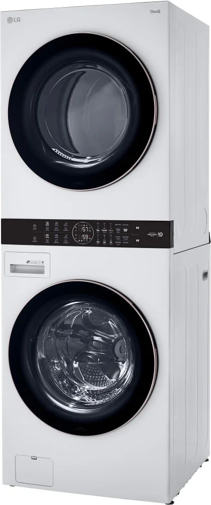 LG WKG101HWA Front Load White Stacked Unit with 4.5 cu. ft. Washer & 7.4 cu. ft. Dryer