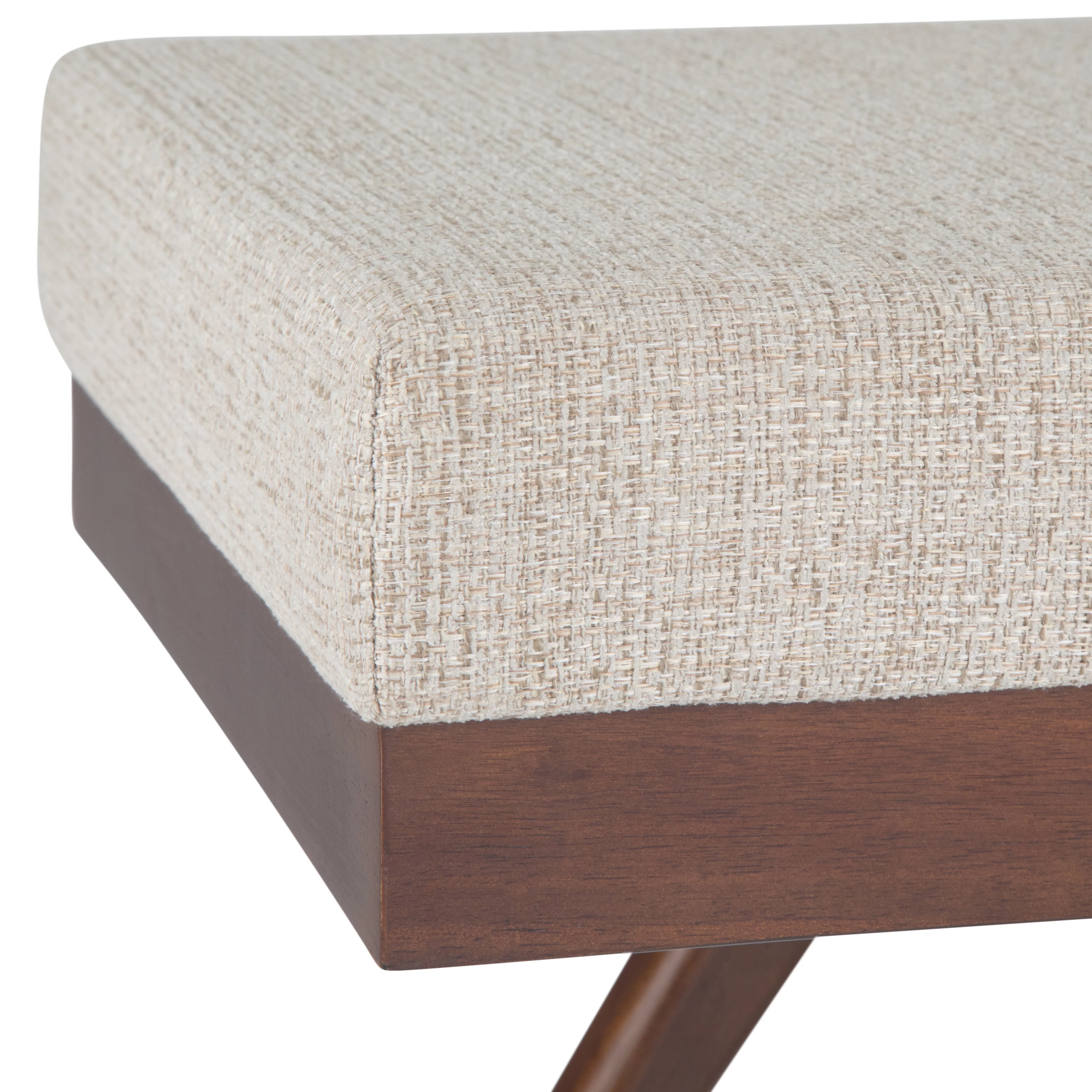 Simpli Home Chanelle Ottoman Bench in Platinum Tweed Look