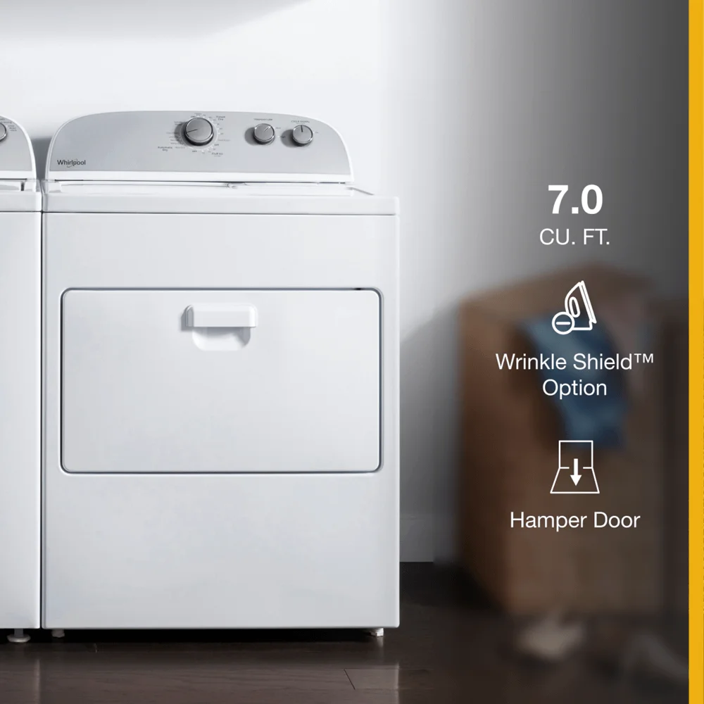 Whirlpool® Brand New Model WGD4950HW - 7.0 Cu ft - Top Load Gas Dryer - White - With Auto Dry™ Drying System