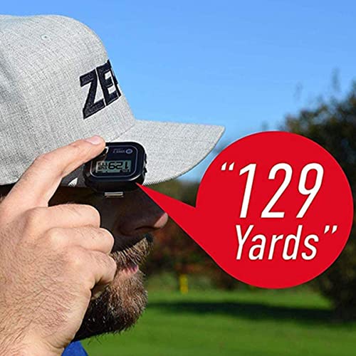 GOLFBUDDY Voice 2S+ Talking GPS Rangefinder, Clip on Hat Golf Navigation, Slope Mode on/Off, 18 Hours Battery Life, Shot Distance Measurement