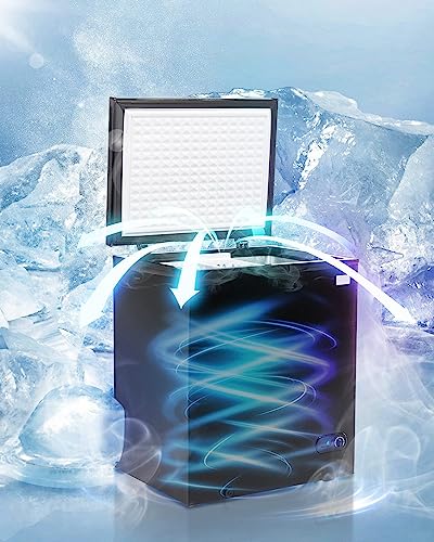 3.5 Cu Ft Chest Freezer, Compact Freezer with 7 Level Adjustable Temperature,Top Open Door Freezer with Removable Storage Basket