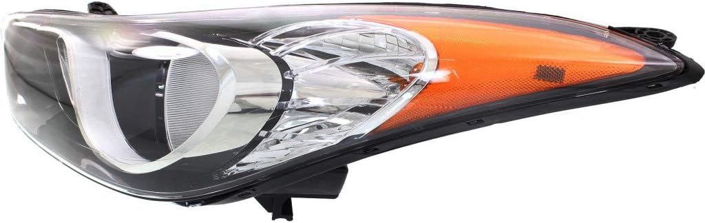 CarLights360: Fits 2011 2012 2013 Hyundai Elantra Headlight Assembly Passenger Side w/Bulbs Black Housing CAPA Certified For HY2503161