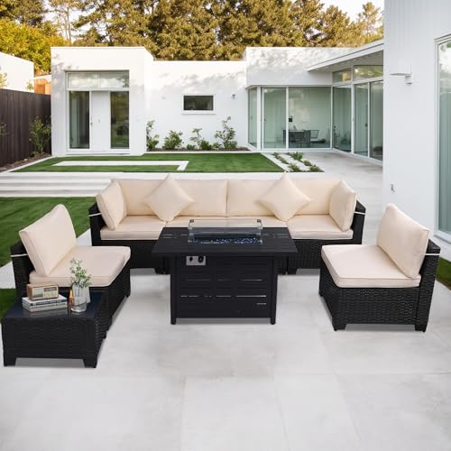 KIGOTY Patio Furniture Set 7 Pieces Conversation Sets, Outdoor Sectional Sofa