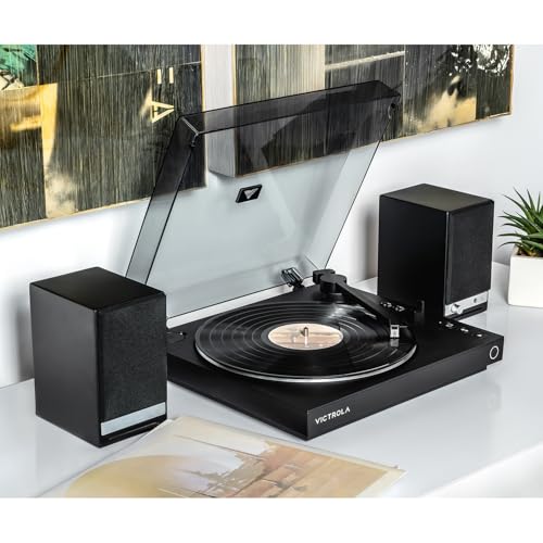 Victrola Automatic &ndash; Fully Automatic Bluetooth Turntable &ndash; Audio Technica ATN3600L Cartridge, 2-Speed Vinyl Record Player