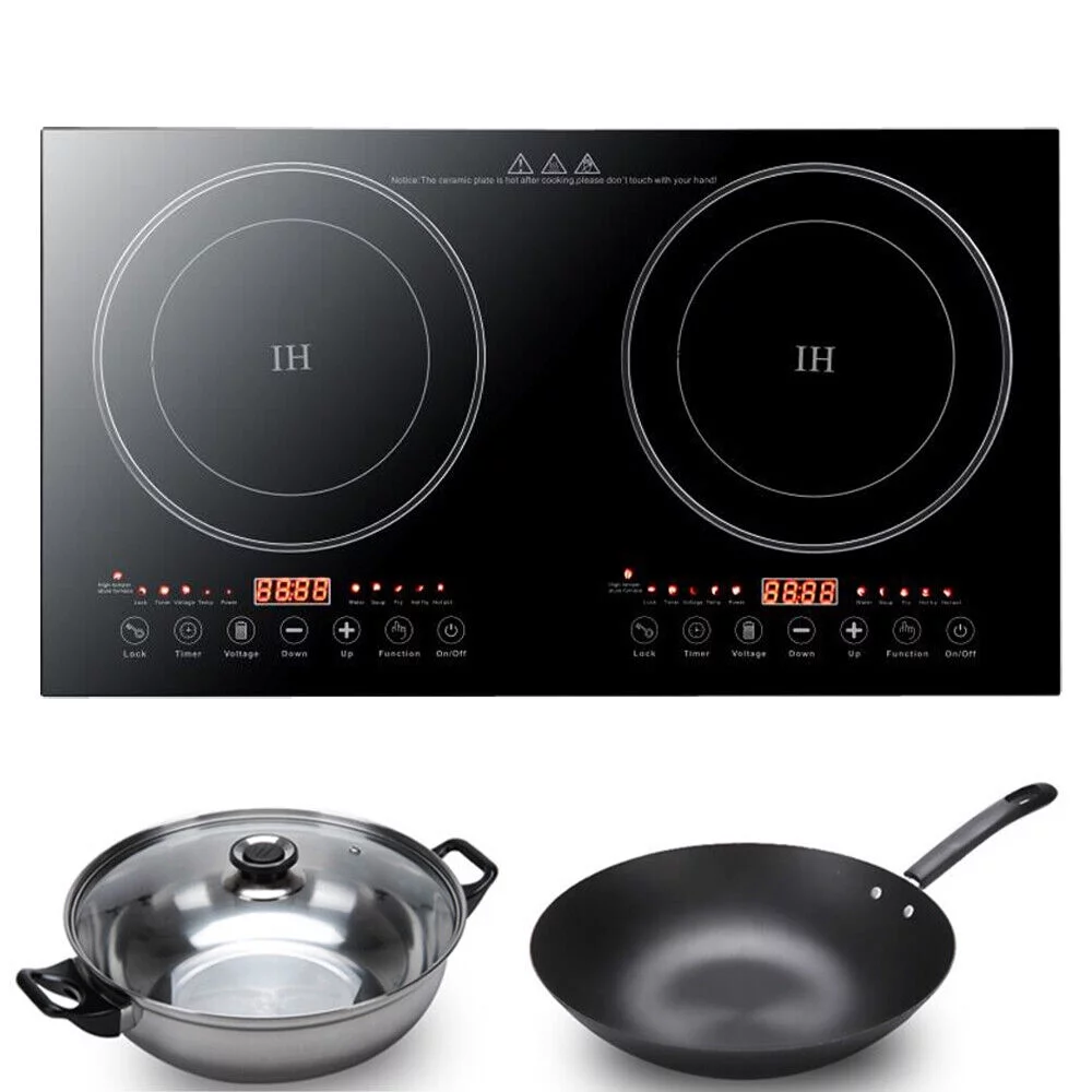 TOOL1SHOoo 2400W Portable Induction Cooktop Countertop Dual Cooker Burner Stove Hot Plate