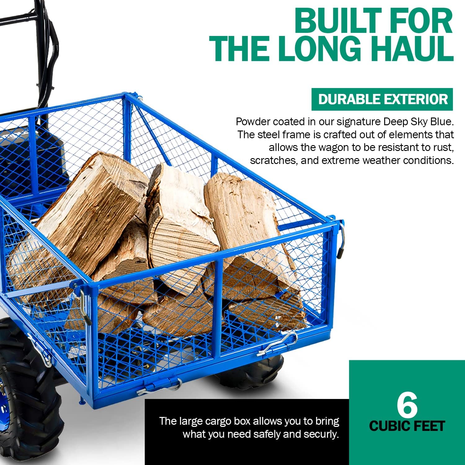 Landworks Utility Service Cart Wheelbarrow Power Wagon Super Duty Electric 48V DC Li-Ion Battery Powered 500LBS Load & 1000LBS+ Hauling Capacity Farm